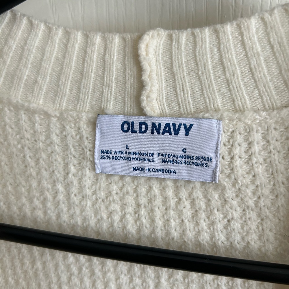 Old Navy White Cardigan - Size L - Picture 3 of 3